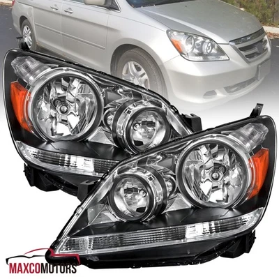 Headlights Fits 2005-2007 Honda Odyssey Replacement Halo Lamps Left+Right 05-07 - Image 1 of 4