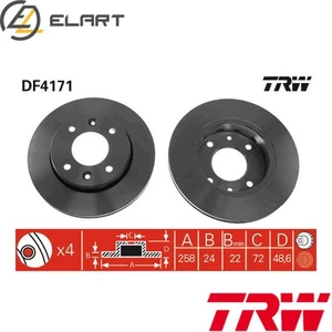 2x BRAKE DISC DF4171 FOR KIA CARENS/MPV CLARUS TBT8DDT8 1.8L FE 2.0L 4cyl - Picture 1 of 16