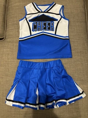 Blue and White Cheer Costume Halloween Dress Up Size Medium  Cheerleader - Image 1 of 2