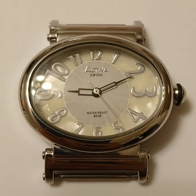 Activa Women's Swiss Quartz Movt Oval Watch Silver Tone Case Water Resist 30M  - Image 1 of 4