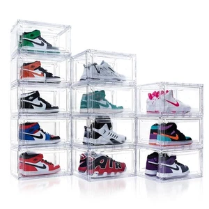 12 Pack Acrylic Shoe Boxes,Clear Plastic Stackable Sneaker Box,Shoe Container... - Picture 1 of 9