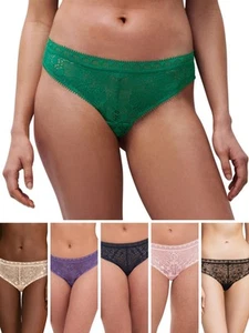 Chantelle Día a Noche Calzoncillos Tanga Calzoncillos Bragas Tiro Medio Encaje Tanga Lencería - Imagen 1 de 20