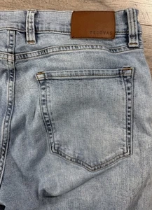 Tecovas Slim Jeans Mens 33x32 Light Blue Denim Made USA Italian Stretch Slim - Picture 1 of 8