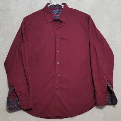 Robert Graham Shirt Mens XL Red Paisley Jacquard Long Sleeve Classic Fit Dress - Image 1 of 4