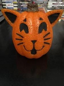 Vintage Totally Ghoul Seasons Sparkling Cat-o'-lantern Light Up Popcorn Pumpkin - Bild 1 von 12