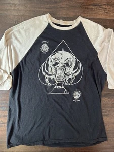 Vtg 90s Anvil Motorhead England Ace of Spades Graphic Raglan Tee Shirt L - Picture 1 of 13
