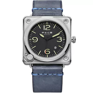 Reloj Mecánico Automático Cuadrado Hombre 100M Impermeable Cristal Zafiro Luminoso - Imagen 1 de 11