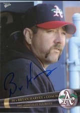 2007 Asheville Tourists BRYAN HARVEY Signed Card autograph AUTO ROCKIES ANGELS