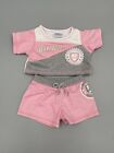 Build-A-Bear Clothing Pink Grey White Athletic Shirt And Shorts 97 Outfit