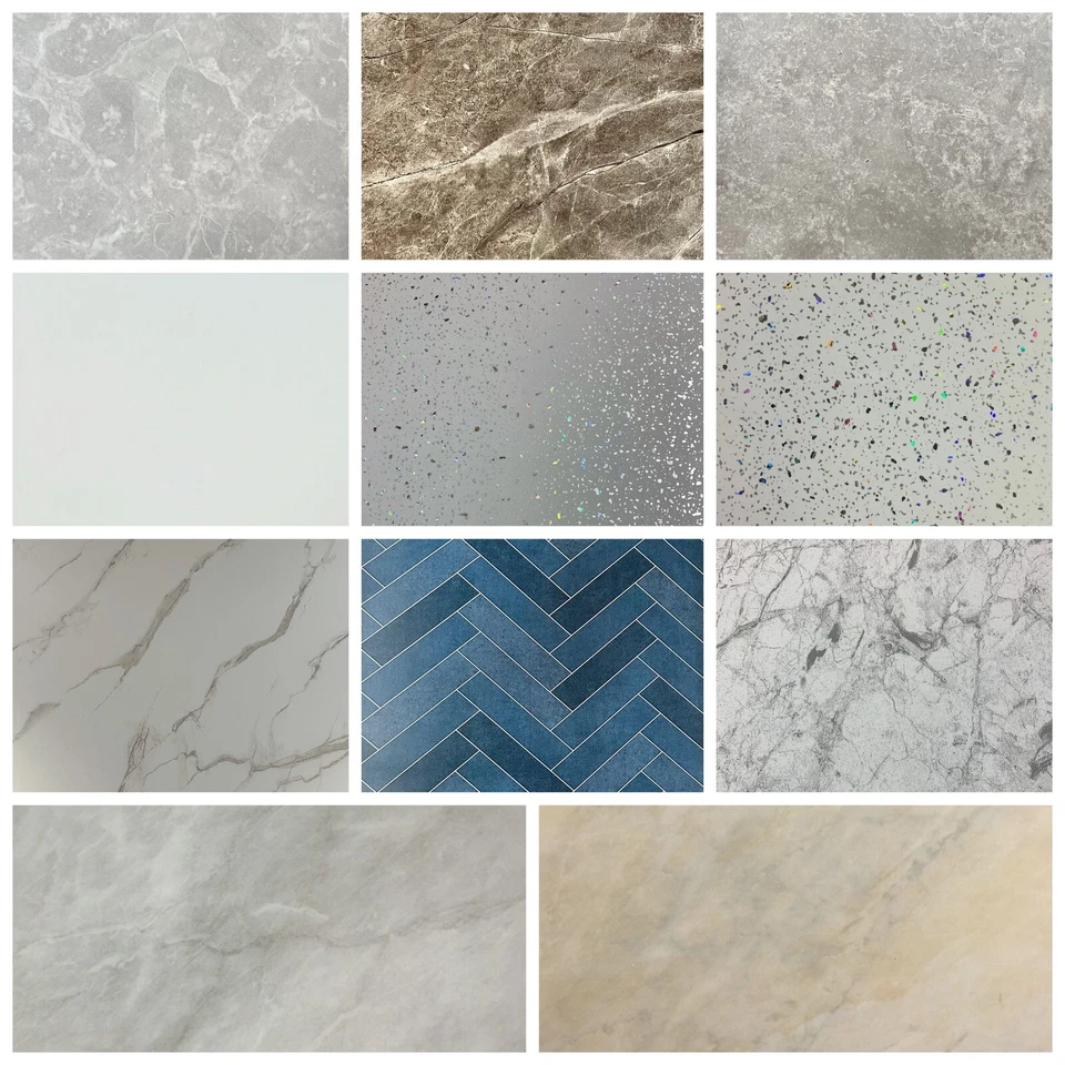 Large 1000mm Wide x 2.4m Shower Wet Wall Panels Bathroom Cladding PVC 10mm Thick - Image 1 of 1