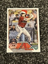 2023 Topps Holiday Corbin Carroll SP Santa Hat Candy cane Bat Elbow guard RC 