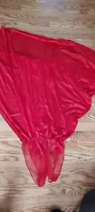 sexy long red wide sweep gown usa nylon medium - Picture 1 of 9
