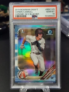 Corbin Carroll 2019 Bowman Draft Chrome Sky Blue Refractor 1st PSA 10 Gem Mint - Bild 1 von 3