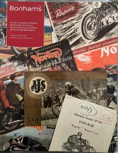 BONHAMS Motorcycle Ariel BSA Honda Norton Triumph Vincent Library Catalog 2005 - Picture 1 of 1