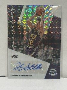 2019-20 Panini Mosaic Purple Silver Prizm John Stockton auto #AM-JSK HOF