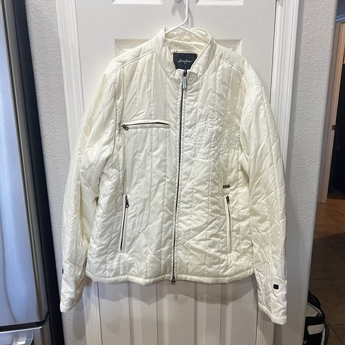 OFF WHITE Cappotto Giacca Puffy Uomo Sean John Vintage Off Bianco Trapuntato