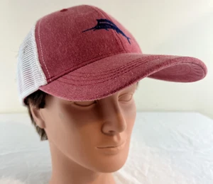 Tommy Bahama Hat Adjustable Trucker Mesh Red Baja Margarita Marlin Embroidered - Picture 1 of 12