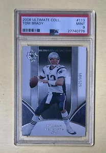 2006 Upper Deck Ultimate Collection #113 Serial #/525 TOM BRADY PSA 9 MINT - Picture 1 of 2