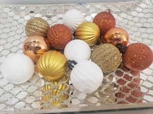 (12) Thanksgiving Halloween Candy Corn Plastic Orange Gold Tree Ornaments 2" - Picture 1 of 3