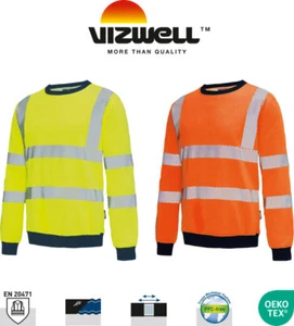 Sudadera de protección de advertencia suéter ropa de trabajo Vizwell camisa pantalones Hi Viz - Imagen 1 de 5