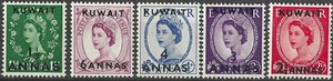 KUWAIT/1952-4/MH/SC#104, 106-9/ QUEEN ELIZABETH II / QEII/ SET PARZIALE - Foto 1 di 1