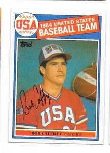 BOB CAFFREY 1985 TOPPS AUTOGRAPHED SIGNED # 394 USA OLYMPIC