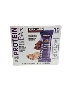 Kirkland Signature Protein Bar Chocolate Chip Cookie Dough 2.12 oz 10 Bar - Picture 1 of 2