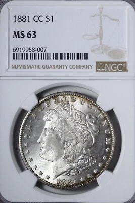 BU 1881-CC Morgan Silver Dollar NGC MS63 Beautiful Coin! GIFBM - Image 1 of 4