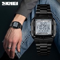 SKMEI Men's Watch Waterproof Business Digital Wristwatch Stainless Steel 1381 C