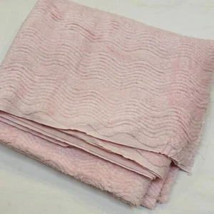 Tessuto ciniglia Terry 3 iarde vintage rosa chiaro vecchio stile 110”x 62” ondulato - Foto 1 di 10