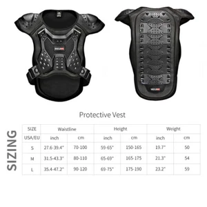 WOSAWE RACING Back Chest Protector Motorcycle Vest Body Armor Guards Adult/Kid - Picture 1 of 16