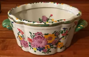 Vintage United Wilson JUWC 1897 Hand Painted Floral Chinese Porcelain Jardiniere - Picture 1 of 8