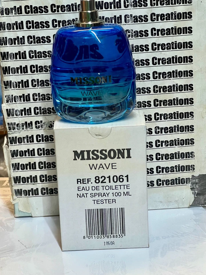 MISSONI WAVE EAU DE TOILETTE SPRAY FOR MEN - 3.4 OZ/100 ML - WHITE TESTER BOX - Image 1 of 1