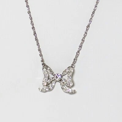 Platinum Diamond Pendant Fine Platinum .50Pts Diamonds- Necklace 18 1/2in-9K - Image 1 of 4