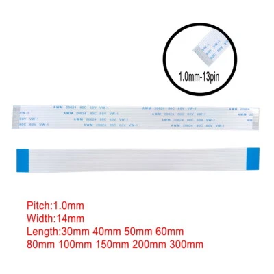 13Pin FFC FPC Flexible Flat 1mm Pitch Cable AWM VW-1 20624 80C 60V A B Type - Image 1 of 3