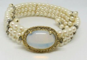 Coro Vintage Faux Pearl   Necklace Collar Choker 60s/70s Signed. - Picture 1 of 10