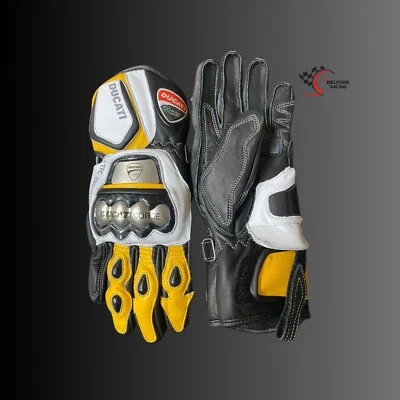 Ducati Corse  Motorcycle Motorbike Racing Leather Gloves Racing Gloves For Biker - Image 1 of 3