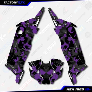 Black & Purple Distressed Graphics kit fits Polaris RZR XP 1000 4 Door 19-23 - Foto 1 di 2