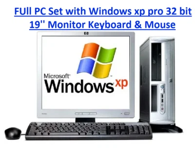 Window XP full Desktop Computer  19'' Screen Intel 2GB RAM 250GB HDDReady to use - Image 1 of 4