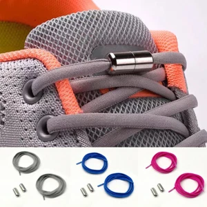 1Pair Lazy No Tie Shoe Laces Shoelaces Metal Capsule Button Sneakers HOT - Picture 1 of 21