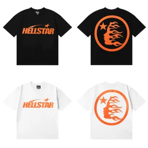 Herren Hellstar Flame Graphic Tee Streetwear Oversized Hip Hop T-Shirt - Bild 1 von 24