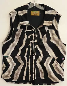 DAY ONE CAMOUFLAGE Womens’ Large Zebra Cowboy Suede Vest Size Large - Picture 1 of 11