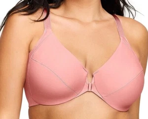 Glamorise 1247 Womens Front Closure Wonderwire T-Shirt Bra Apricot Sz 38F US - Picture 1 of 7