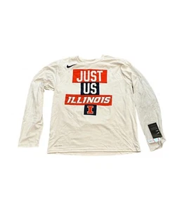 NEW NWT Illinois Illini Nike Men's Long Sleeve Dri Fit "Just us" Shirt Medium - Picture 1 of 2