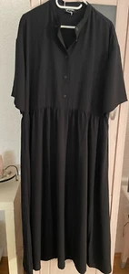MONKI Blusenkleid Midi-Kleid (Maxi) Grandpa Kragen Schwarz S 38 siehe Maße - Bild 1 von 7