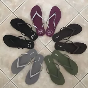 Flip Flop Sandals LOT OF 5 Pair Women SZ 9 Large NEW Gap Old Navy Various Colors - Picture 1 of 8