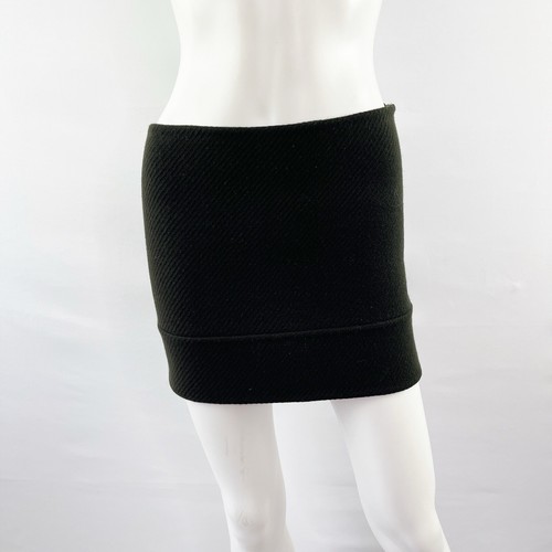 Minigonna PRADA verde scuro taglia 4 100% lana preppy sexy maglione invernale meteo