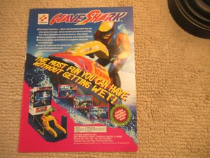 Original 1996 ad 11- 8 3/8'' wave shark konami   ARCADE video GAME FLYER