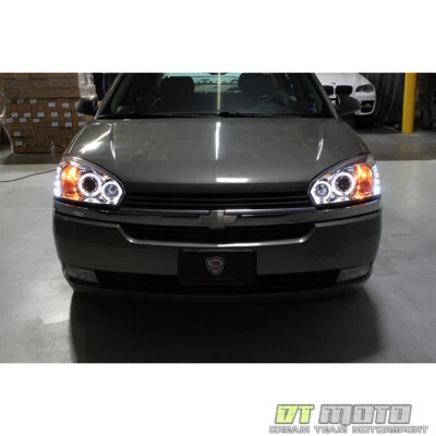 Faros proyectores LED halo negros para Chevy Malibu 2004 2005 2006 2007 Foto 1 de 4
