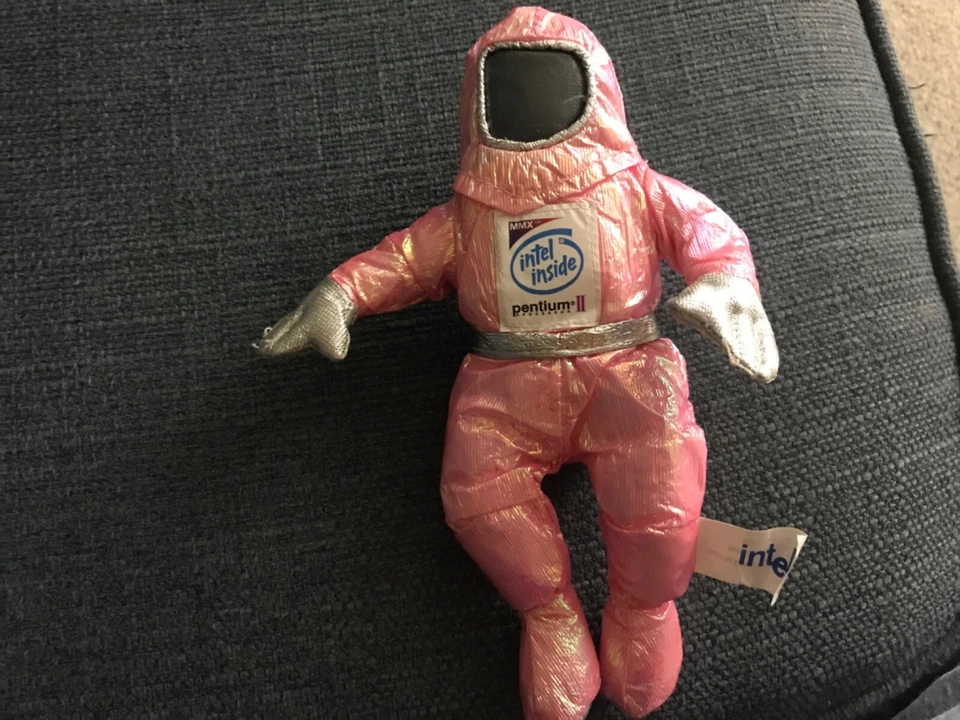 Vintage 1997 Intel Inside  Pentium II MMX 8" Bunny People iridescent Pink VVgc - Image 1 of 1